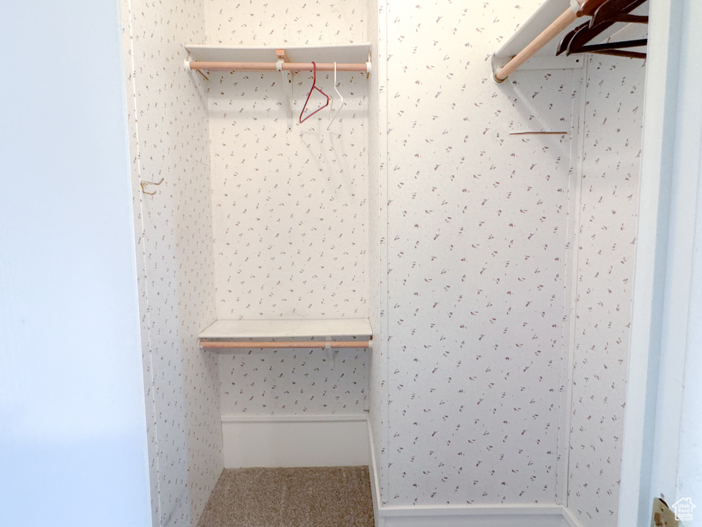 Walk in closet featuring carpet