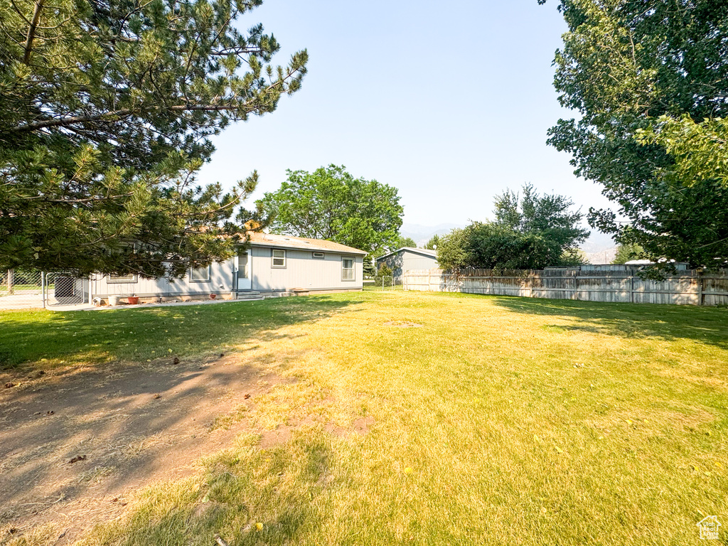 View of fenced yard