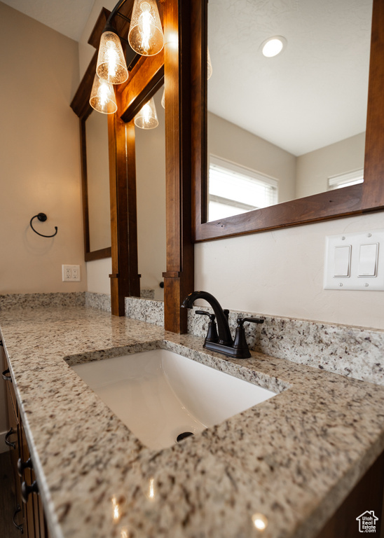 Detailed view of vanity
