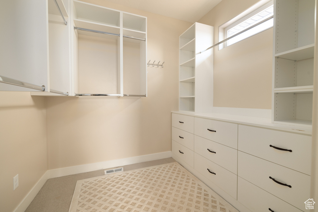 View of walk in closet