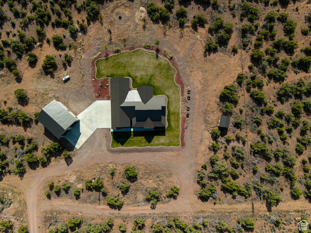 Aerial overview of property\'s location with a desert landscape