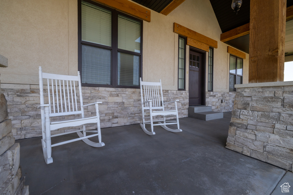 View of covered porch