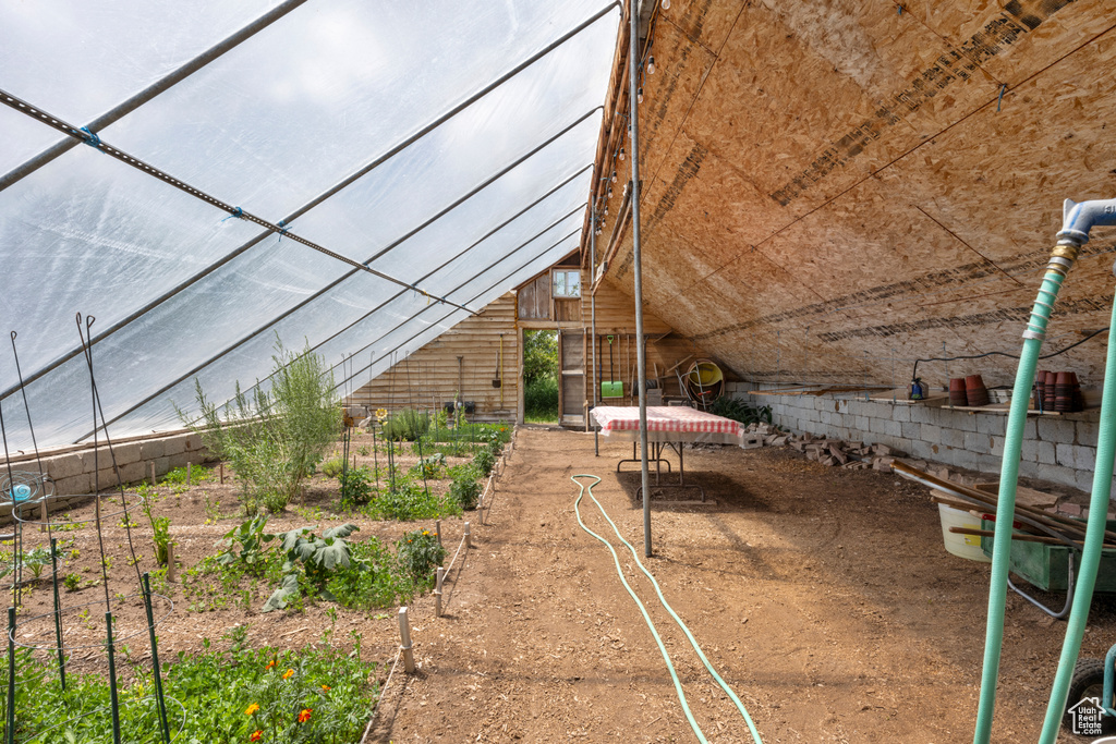 View of yard featuring a vegetable garden