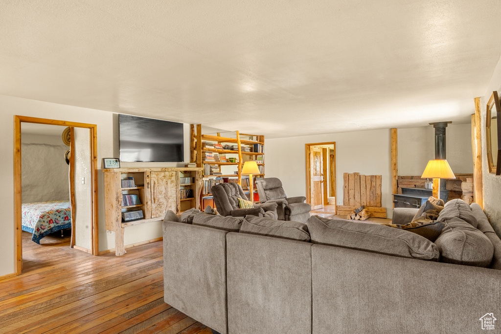 Living room featuring hardwood / wood-style floors