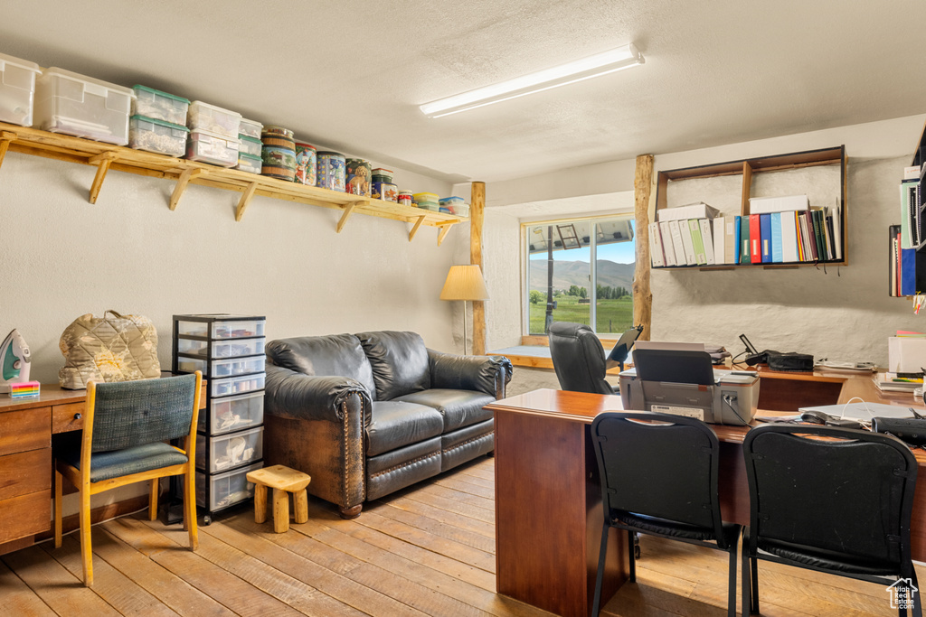 Home office featuring wood-type flooring