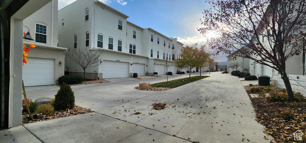 View of concrete road featuring a residential view
