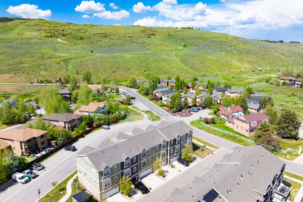 Aerial perspective of suburban area