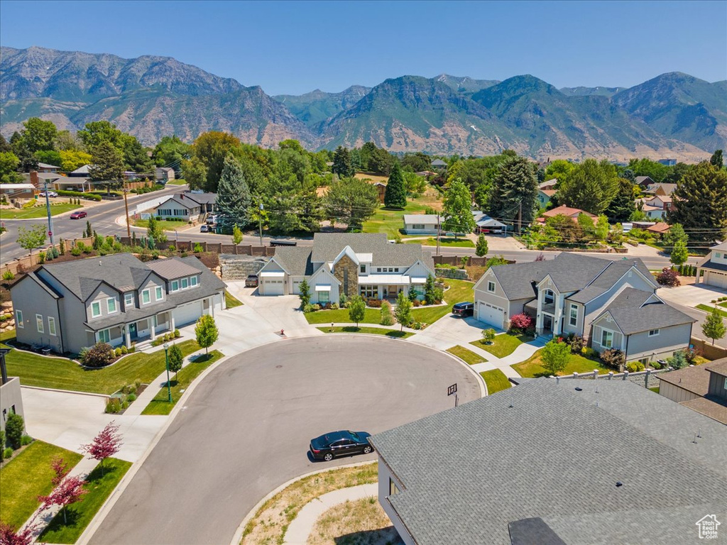 Mountain view with nearby suburban area