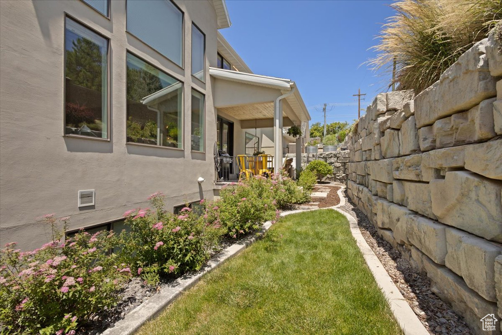 View of grassy yard