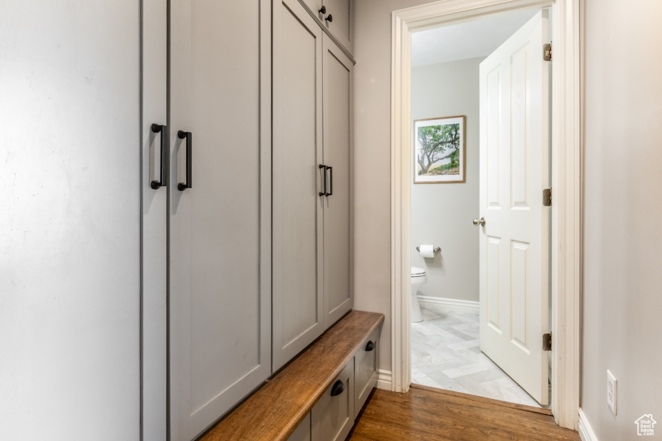 Mudroom featuring baseboards