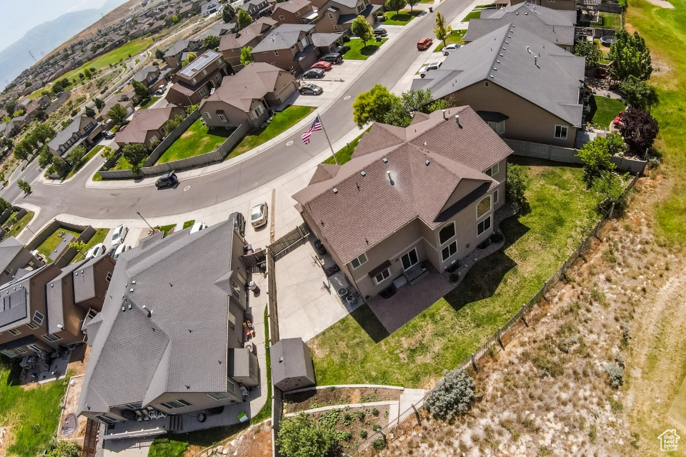 Aerial view of residential area