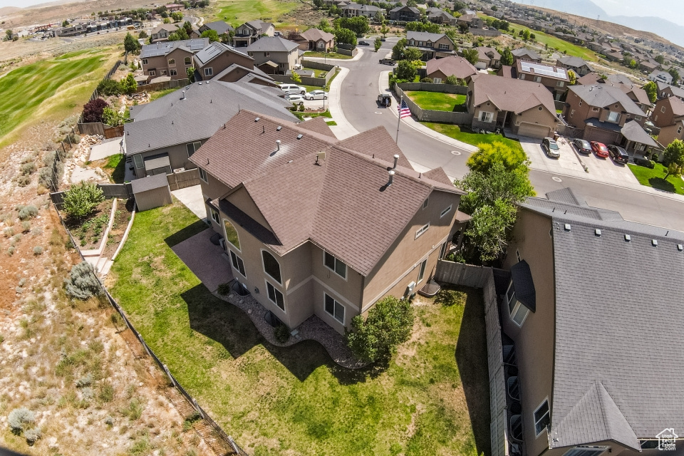 Aerial view of residential area