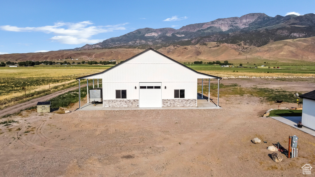 Exterior space featuring a mountainous background