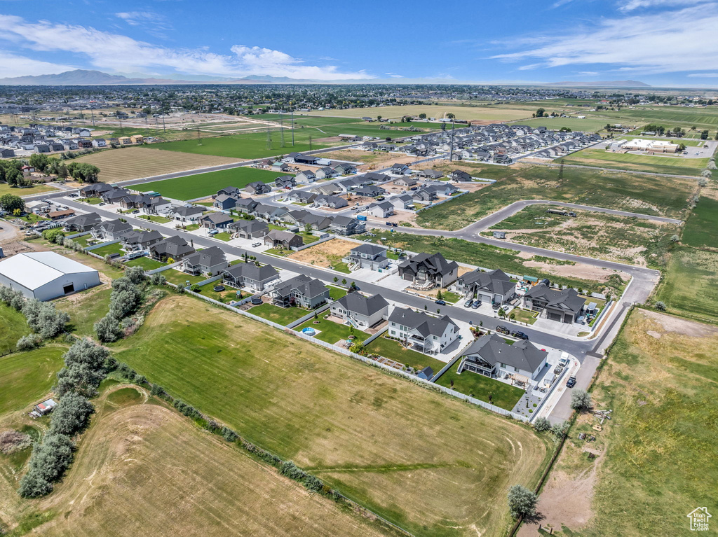 Aerial perspective of suburban area
