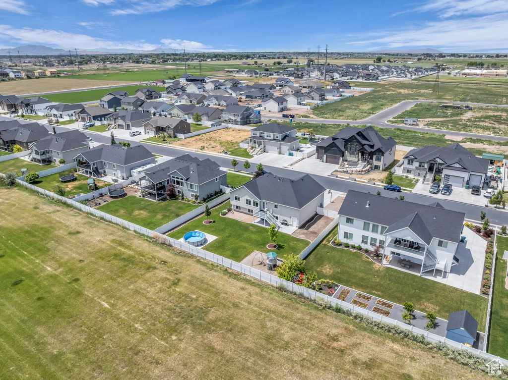 Aerial view of residential area
