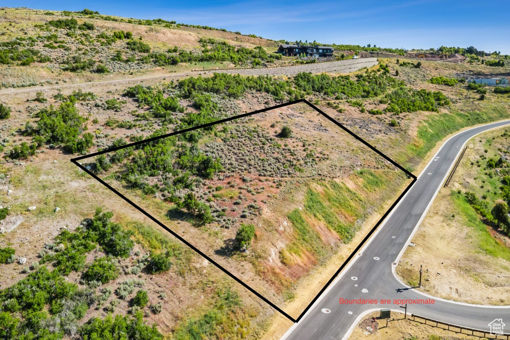 View of rural area with property parcel outlined
