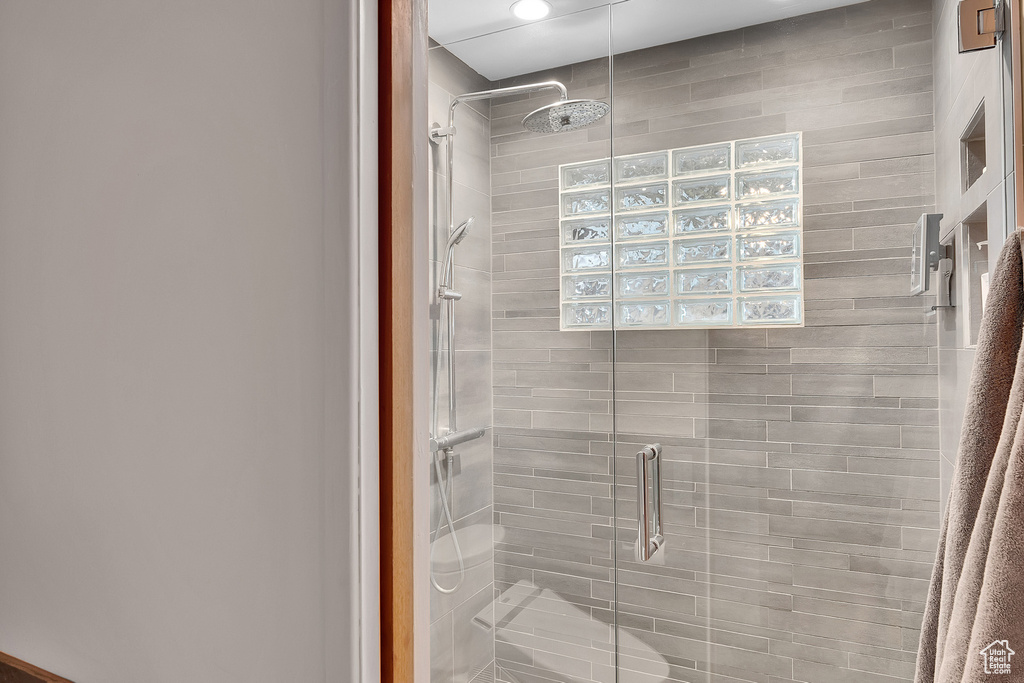 Bathroom featuring a stall shower