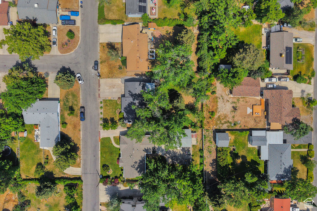 Aerial perspective of suburban area