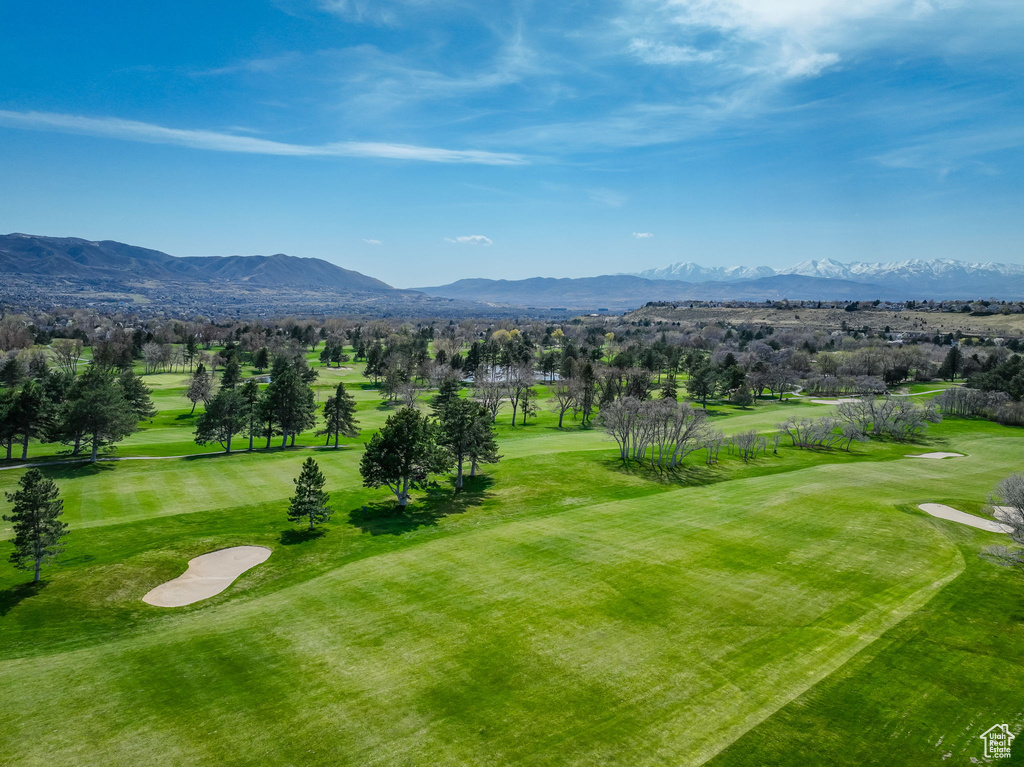 View of mountain background with a local golf course