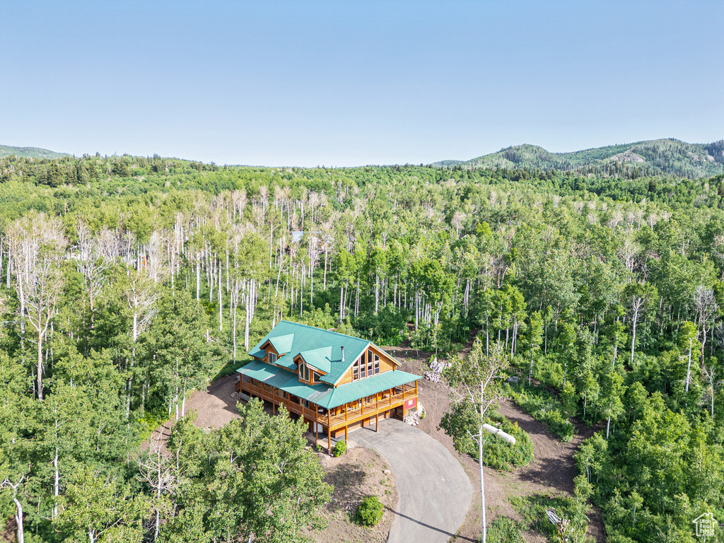 Drone / aerial view of a heavily wooded area