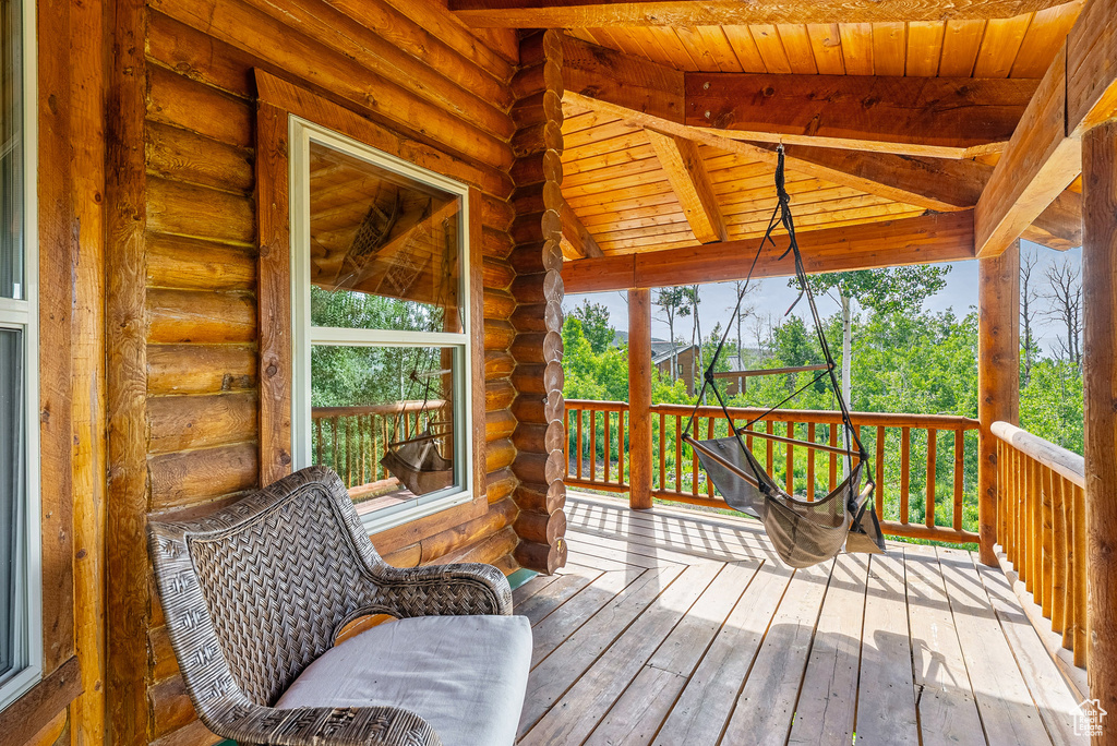 View of wooden terrace