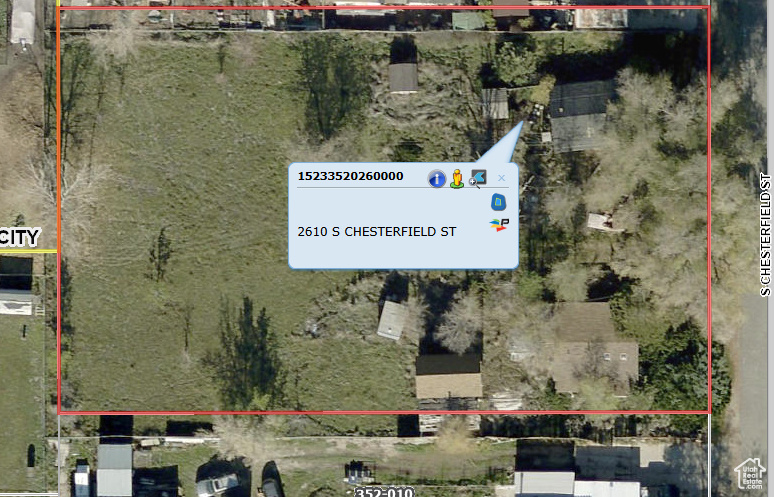 Map / location with property parcel outlined