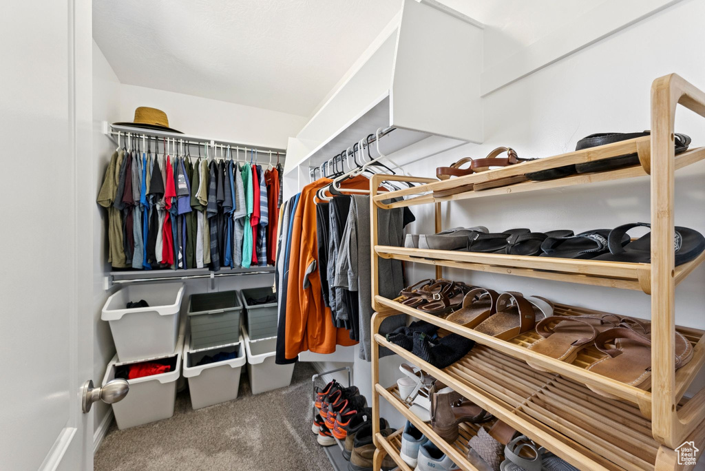 Spacious closet featuring carpet floors