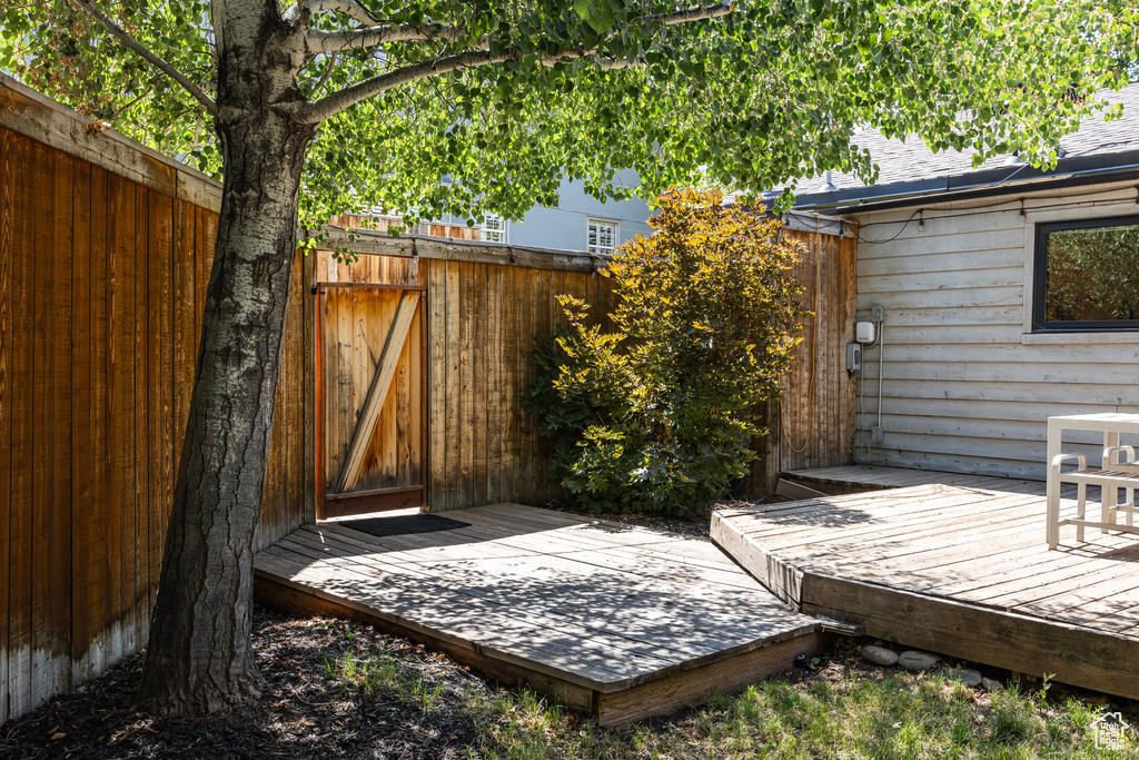 View of wooden deck