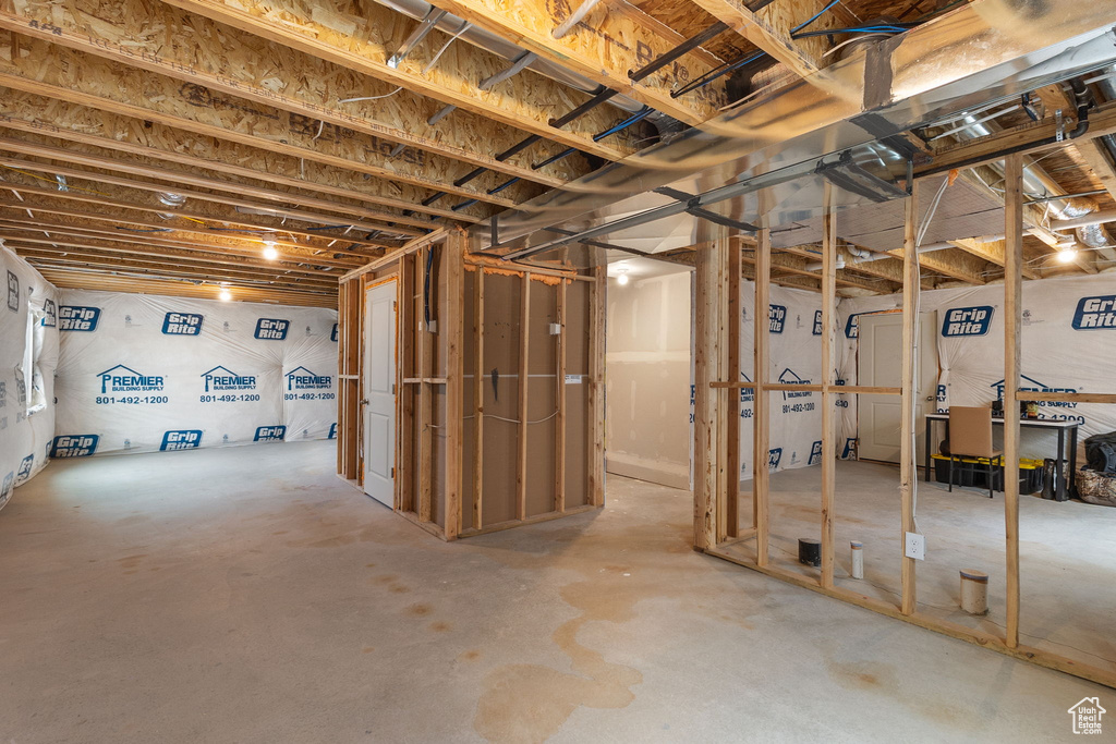 View of unfinished basement