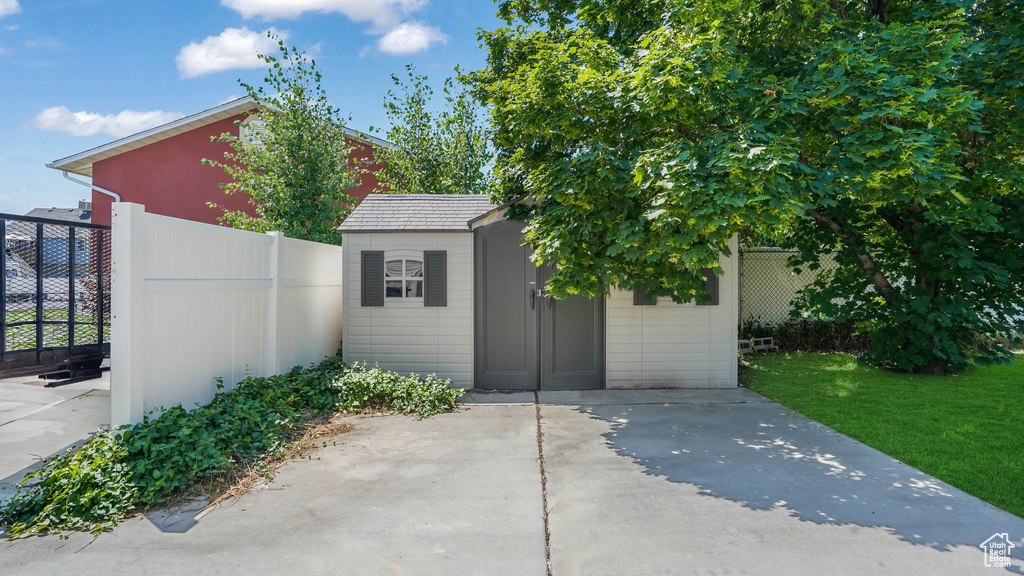 Garage with a storage unit