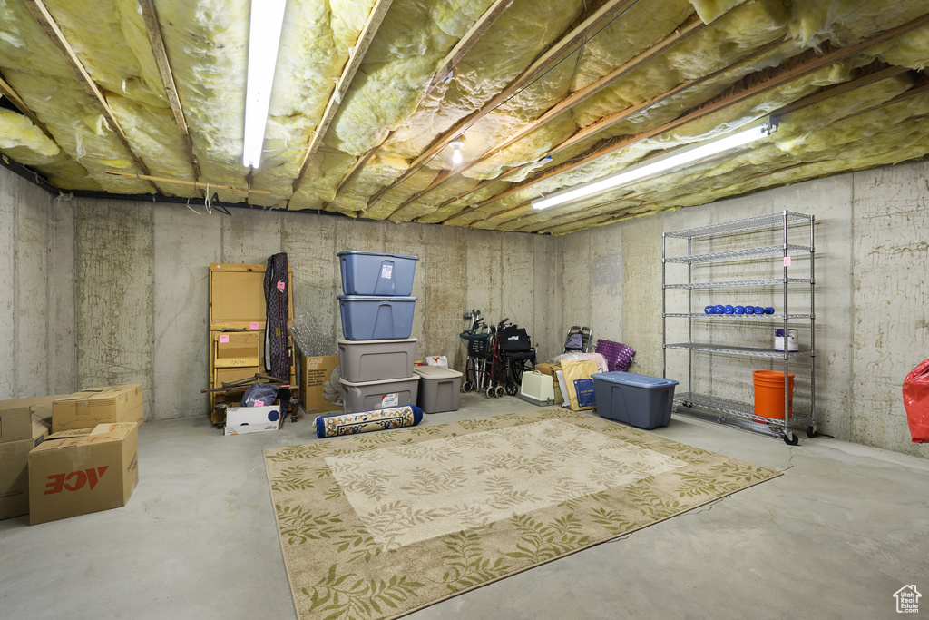 View of unfinished basement
