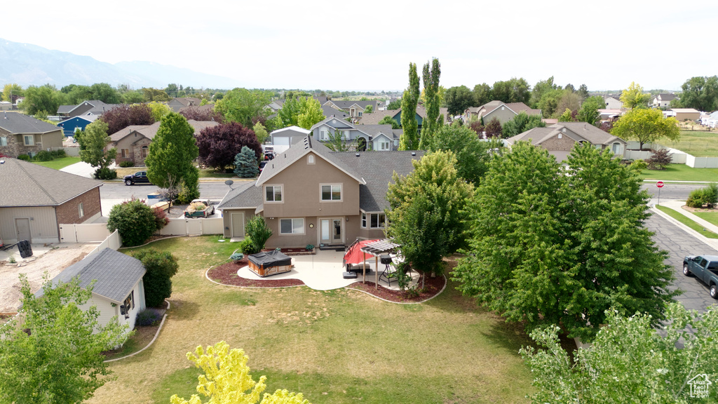 Aerial view of residential area