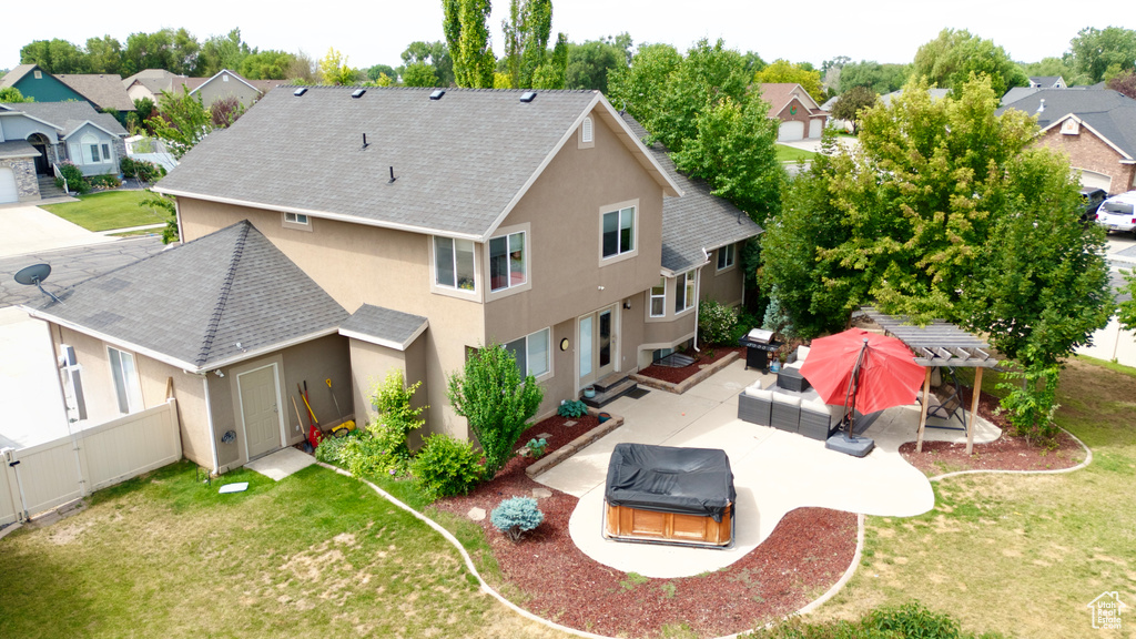 Aerial view of residential area