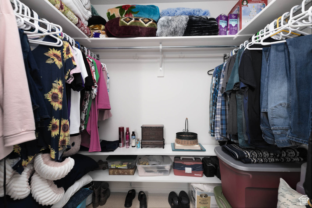 View of walk in closet