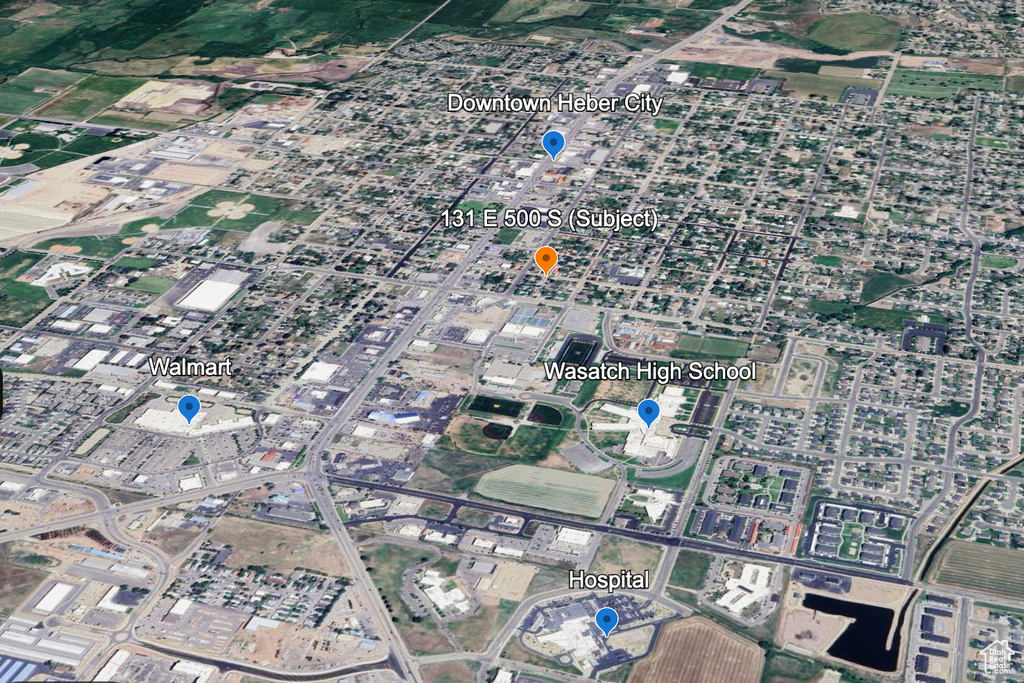 Aerial view of property's location