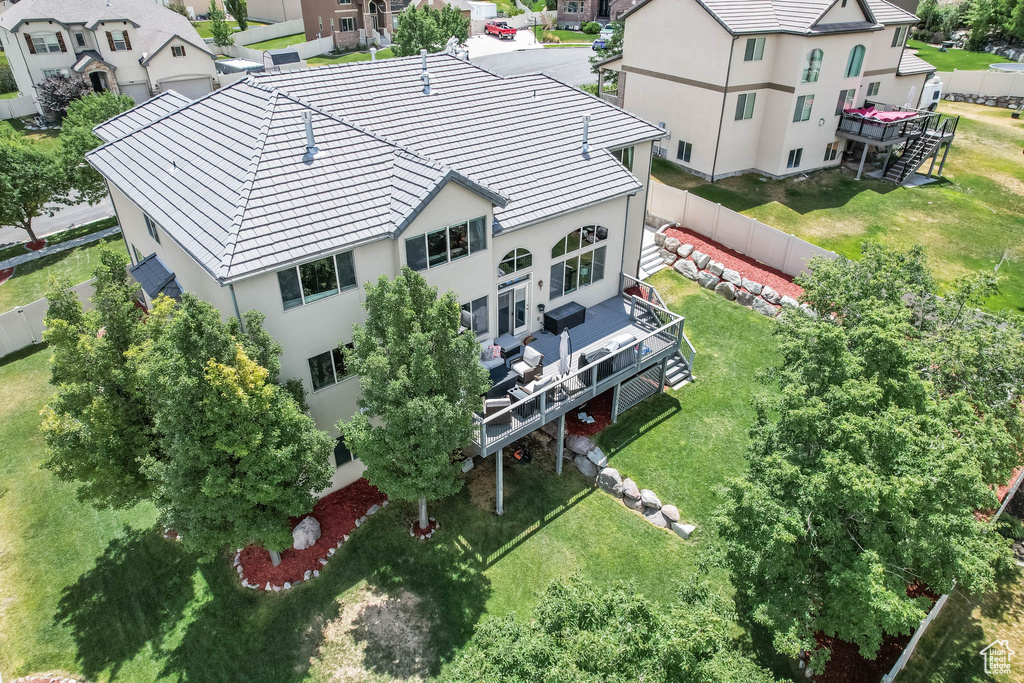 Aerial view of residential area