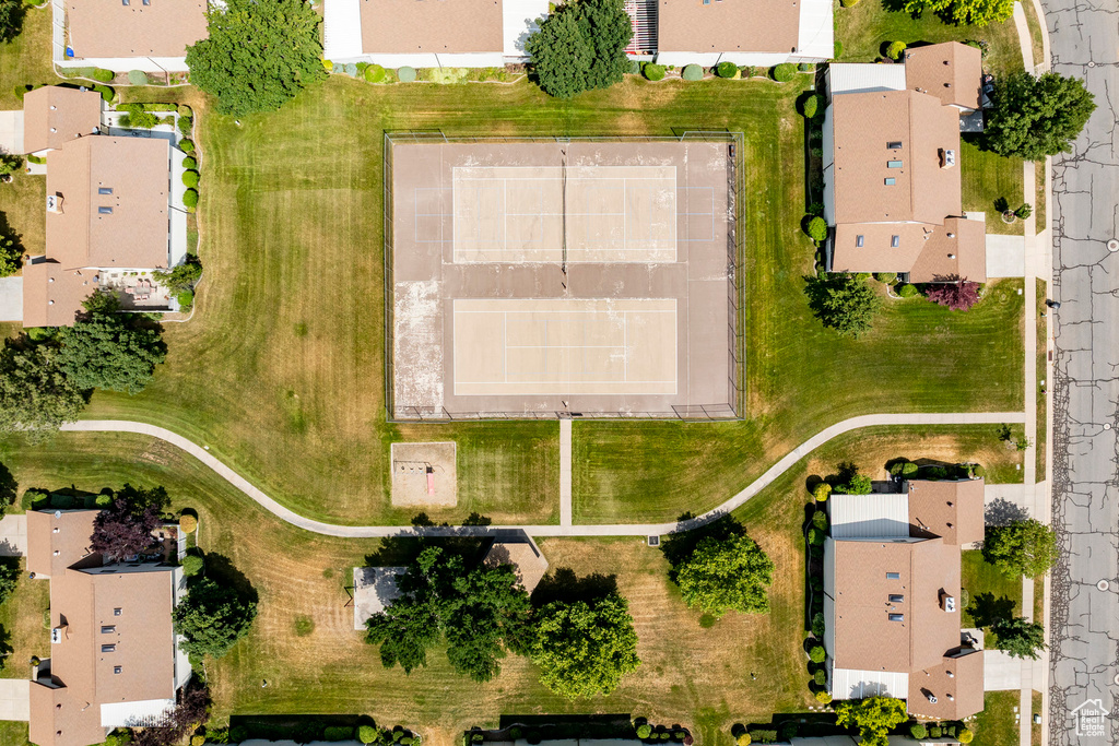 Aerial view of residential area
