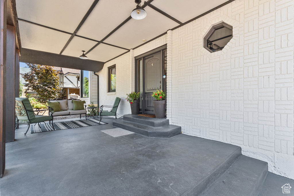 View of covered porch