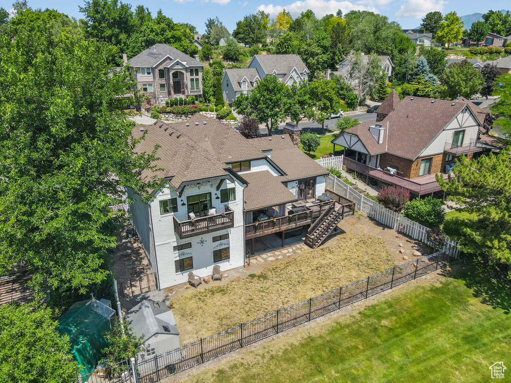 Aerial perspective of suburban area