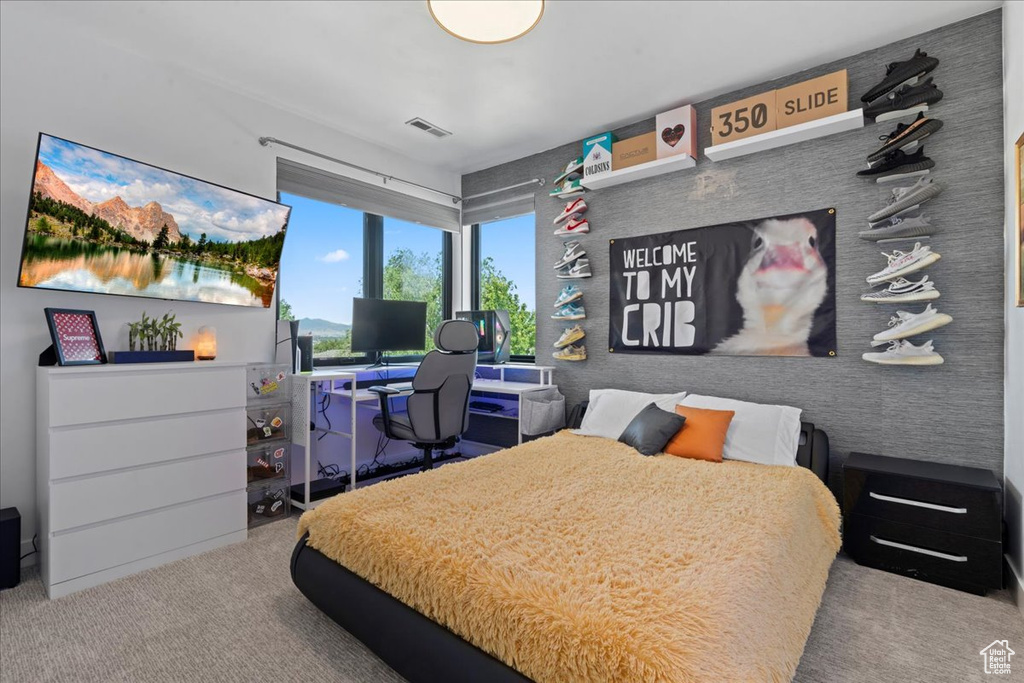 View of carpeted bedroom