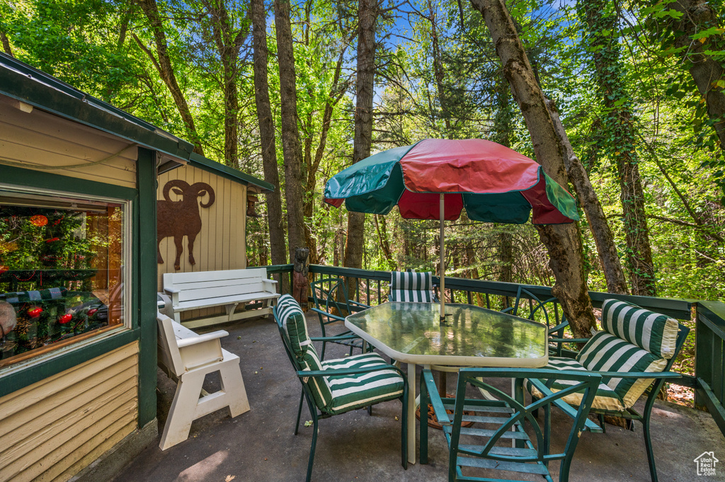 View of patio / terrace featuring outdoor dining area