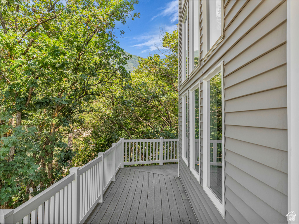 View of wooden deck