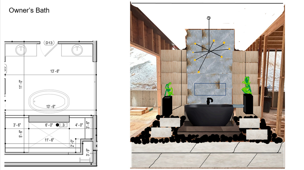 Interior space with tile walls