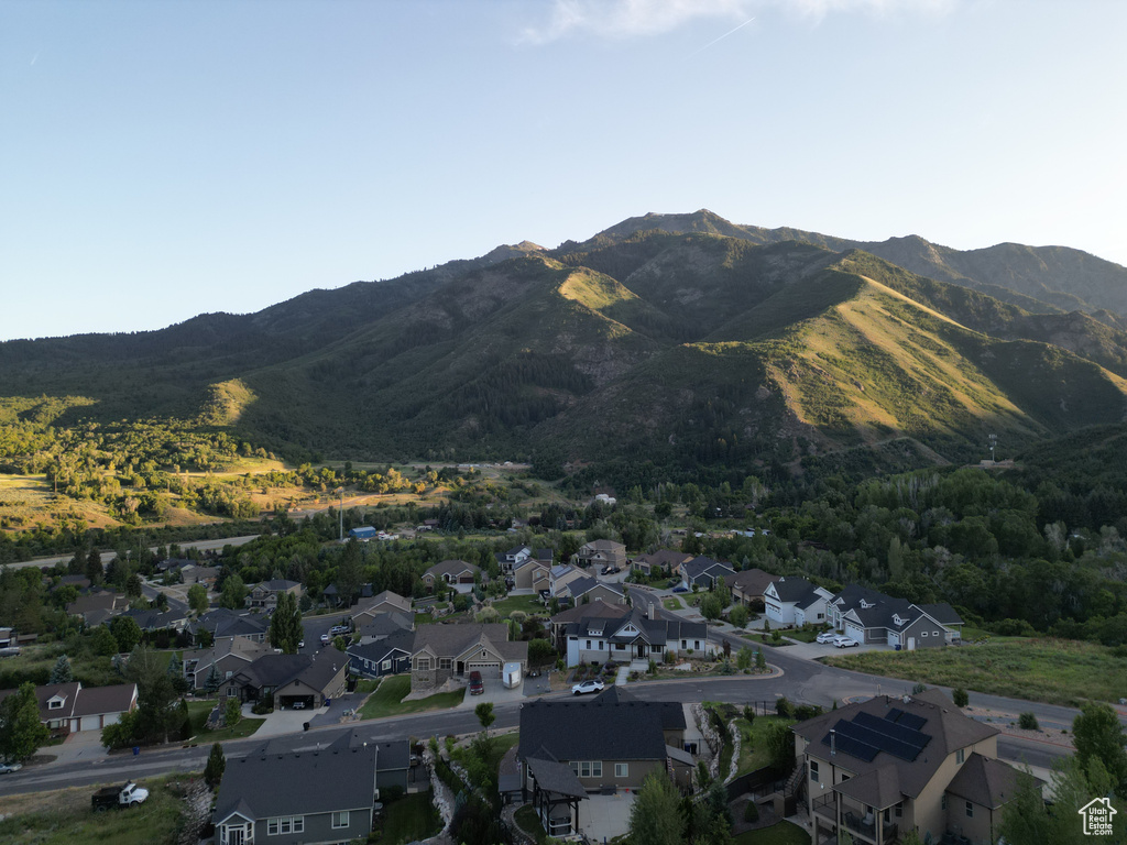 Mountain view with nearby suburban area