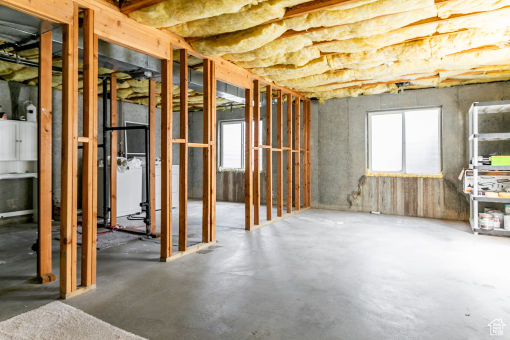 Basement featuring healthy amount of natural light