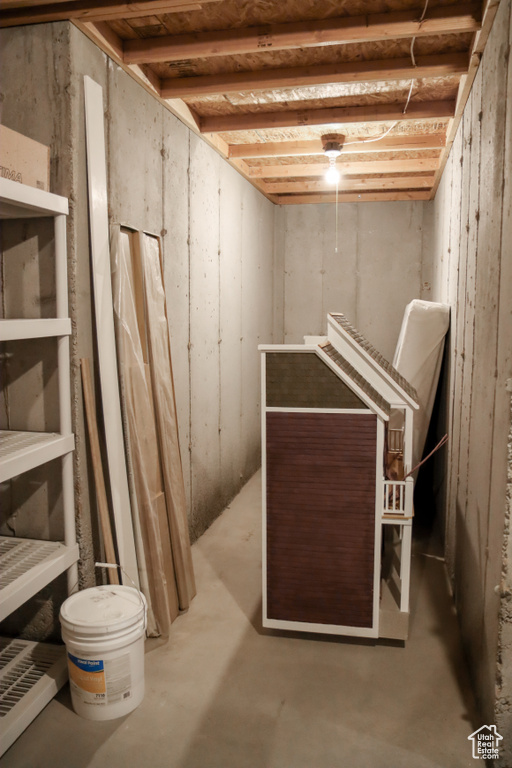 View of unfinished basement