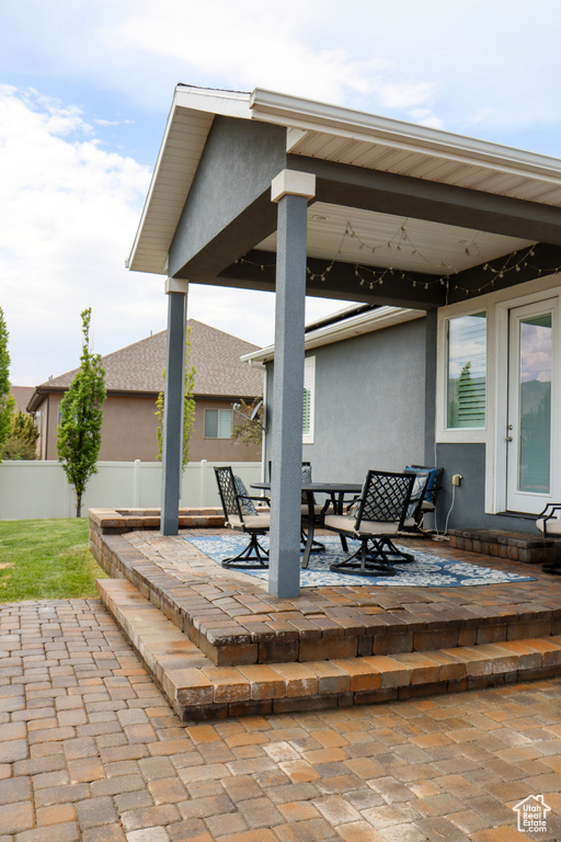 View of patio featuring outdoor dining space