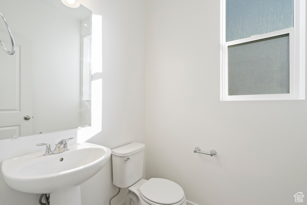 Bathroom featuring a sink and toilet