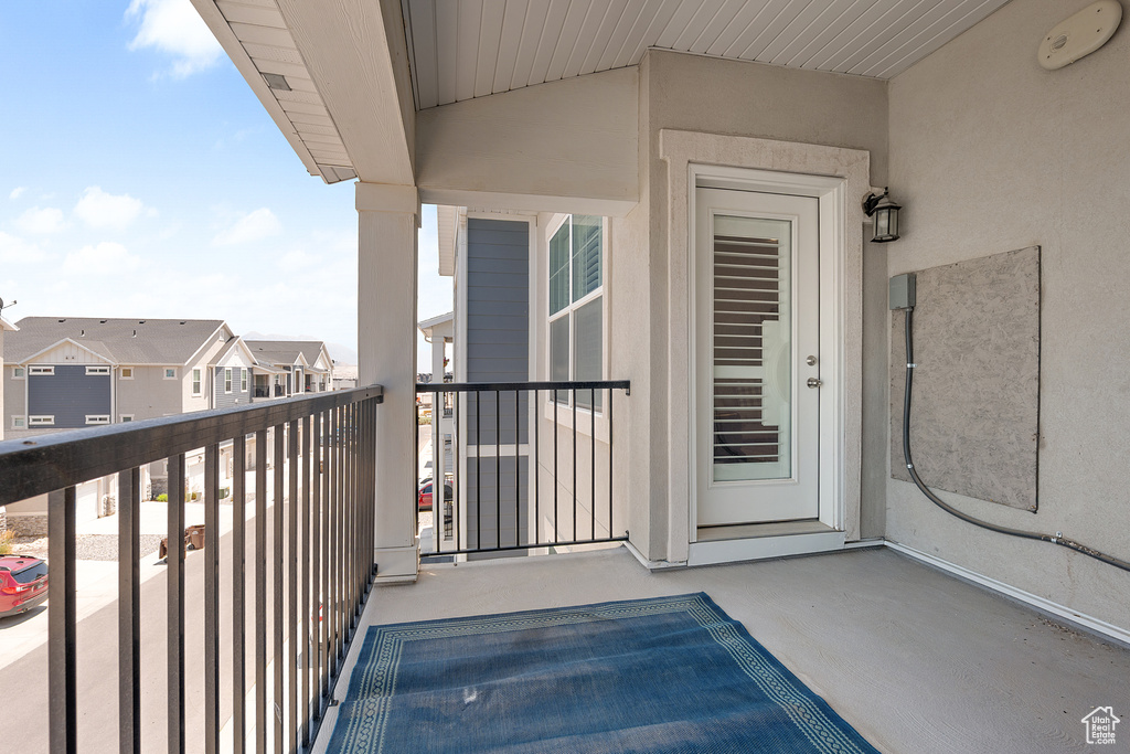 Balcony featuring a residential view