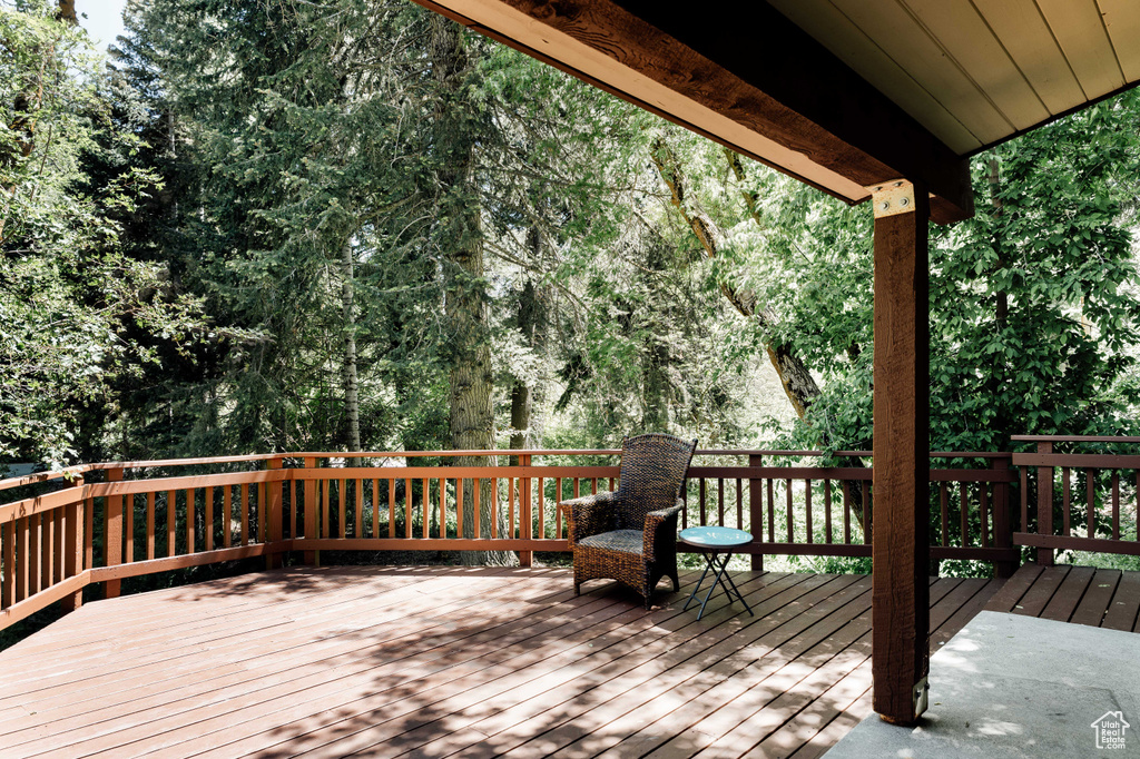 View of wooden deck